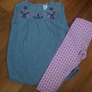 Carters 4t tunic shirt with matching bottoms